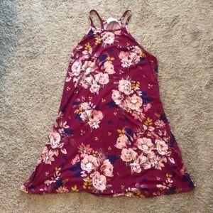 French Grey Dress- Maroon